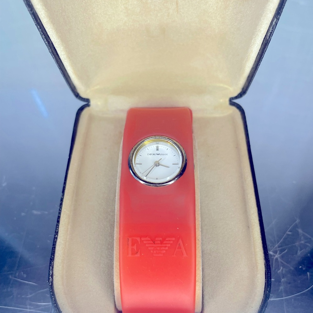 Emporio Armani Red Wearable Vintage Plastic Watch